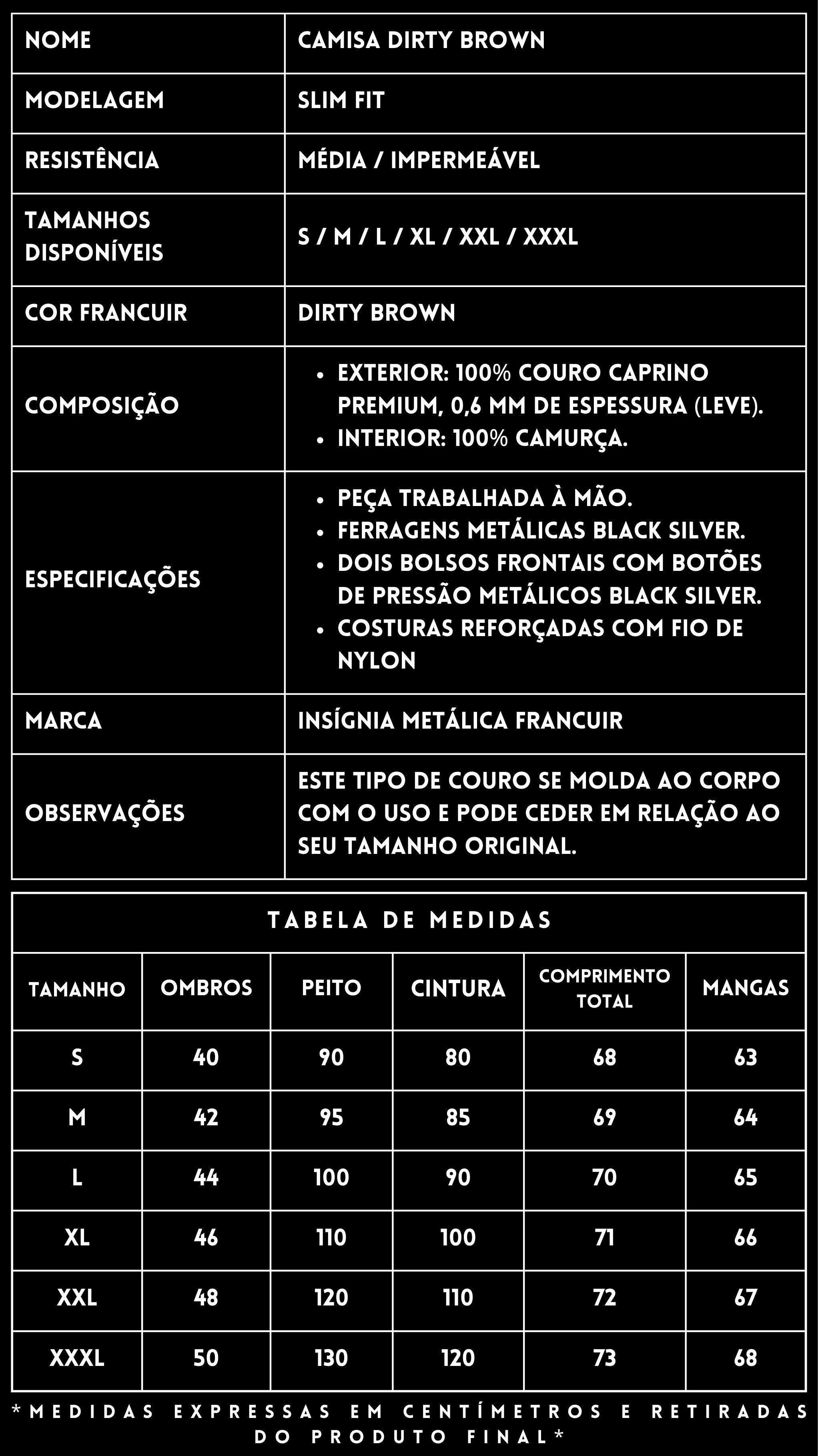 Camisa Couro Caprino FRANCUIR 